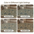 thumbnail image 7 of ODIKA 4'x6' Green Sage Medallion Pattern with Gold Washable Area Rug Traditional Quatrefoil Design Ornate Floral Border for Home Office, Under Desk, Non-Slip Chair-Friendly, Flatwoven, 7 of 7