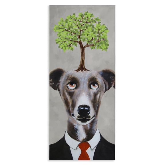 Stupell Industries Eclectic Tree Growing Dog In Suit Canvas Art, 13 x 30, by Coco de Paris