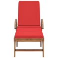 thumbnail image 2 of vidaXL Chaises Longues avec Coussins 2 Pcs Bois de Teck Massif Rouge, 2 of 5