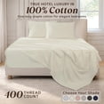 thumbnail image 4 of Loomsnest 100% Long Staple Cotton 400 Thread Count Sateen Sheet Set, Wrinkle Resistant, Deep Pocket, Fits up to 18", King, Ivory, 4 of 9