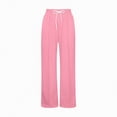 thumbnail image 5 of kpoplk Girls Oversized Wide Leg Sweatpants Drawstring Kids Baggy Straight Leg Track Pants Casual Plain Pockets Joggers(Pink,9-10 Y), 5 of 5