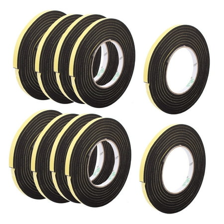 Unique Bargains 10Pcs 1.5CM Width 9.8ft Long 4MM Thick Single Sided Seal Shockproof Sponge Tape