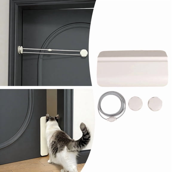 Automatic Pet Door Opener and Stopper for Dogs and Cats Hands-Free Entry Aid with Bungee Cord for Private Interior Doors