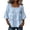 Blue, variant on Women's Square Neck Lace Trim Peplum Blouse 3/4 Bell Sleeve Casual Summer Loose Fit Tiered Tops for Daily Wear,M