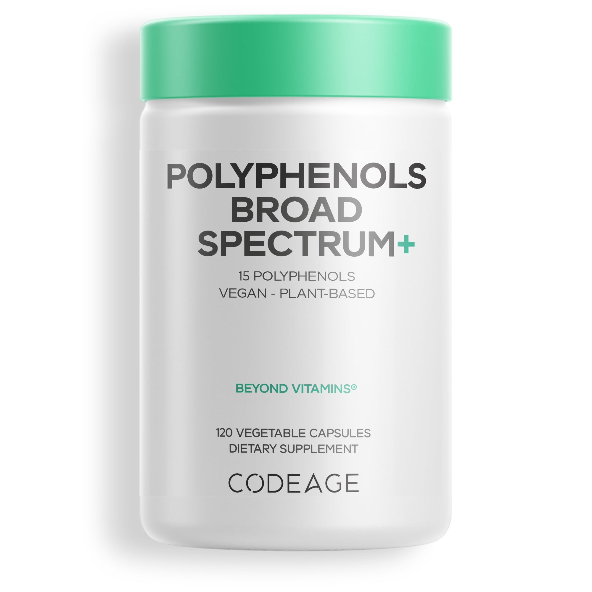 Codeage Polyphenols Broad Spectrum, Vegan Superfood, Organic Blueberry, Quercetin, Pomegranate, Açai, 120 ct