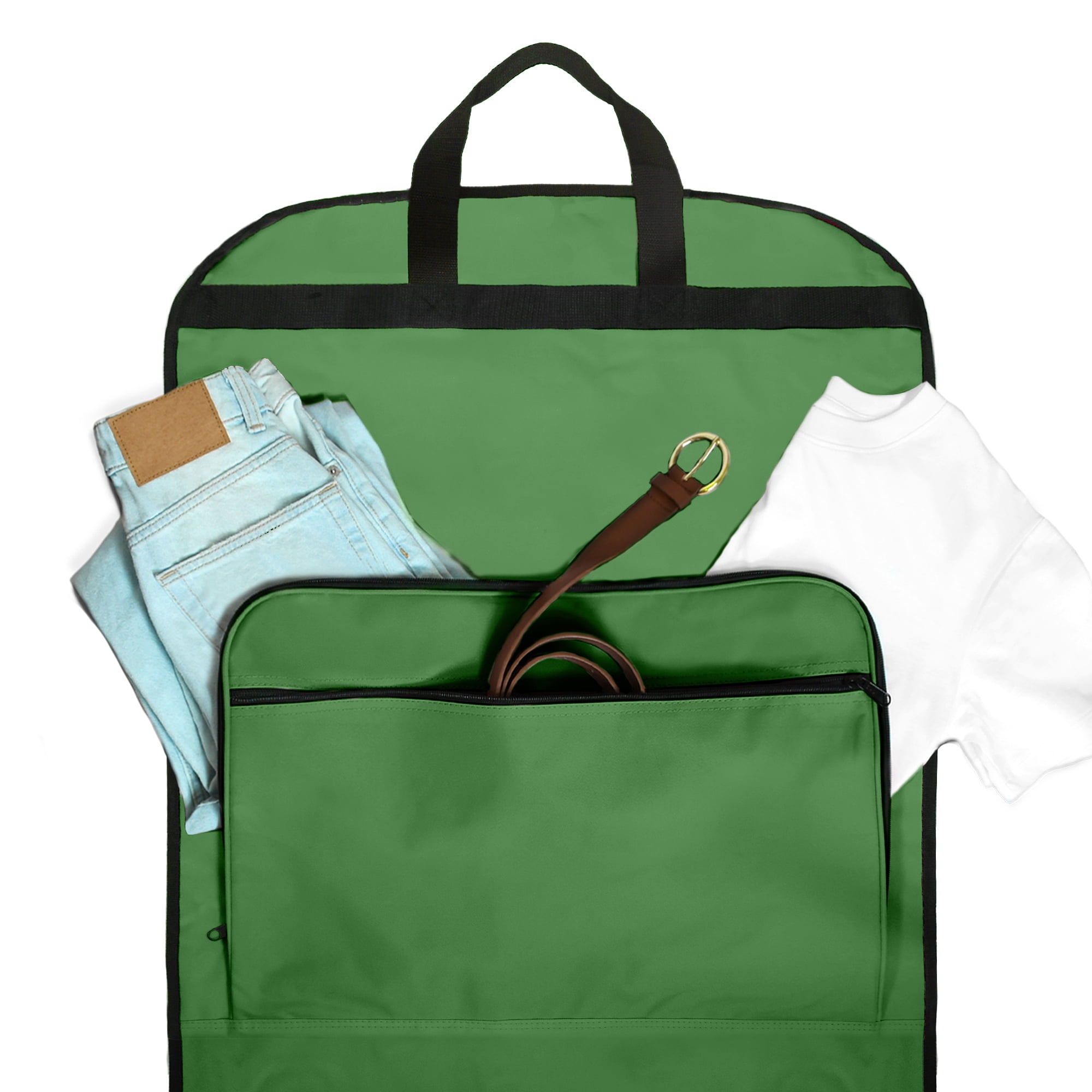 DALIX 60" Professional Garment Bag Cover for Suits Pants and Gowns Dresses (Foldable) Dark Green