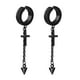 thumbnail image 5 of Pendientes largos cruzados Hugo 2pcs Hombre Mujer Acero Negro, 5 of 10