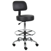 Boss Office Products Antimicrobial Vinyl Midback Medical/Drafting Stool, Black