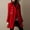 Red, variant on Women's Solid Color Casual Long-sleeved Double-breasted Coat for Autumn and Winter Army Green L