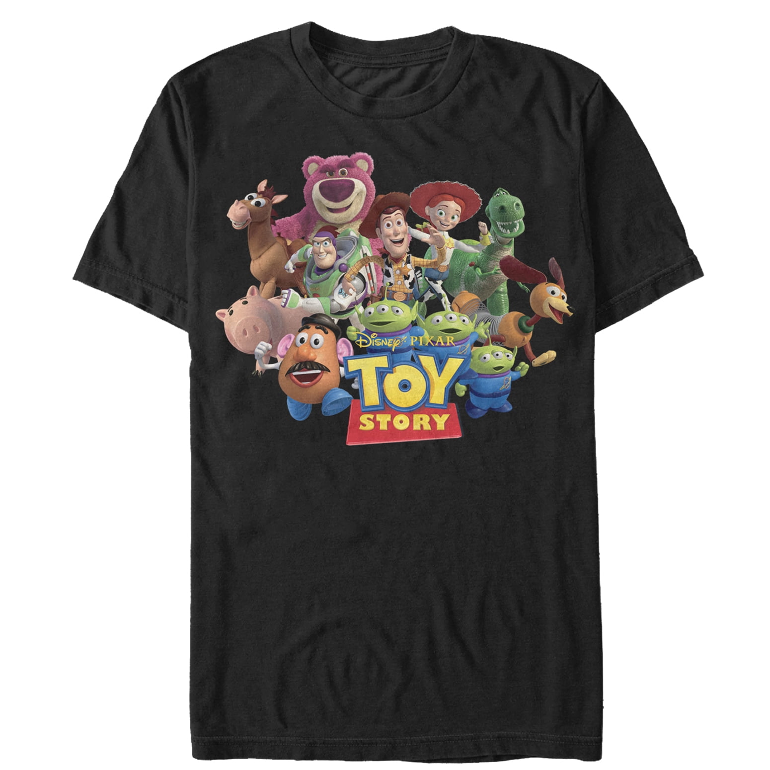 Men's Toy Story Character Logo Scene Graphic Tee Black 2X Large ...