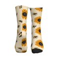thumbnail image 3 of Crew Socks for Women Men, Sunflowers Bee  Moisture Running Athletic Football Striped Socks Cushion Tube Socks, 3 of 7