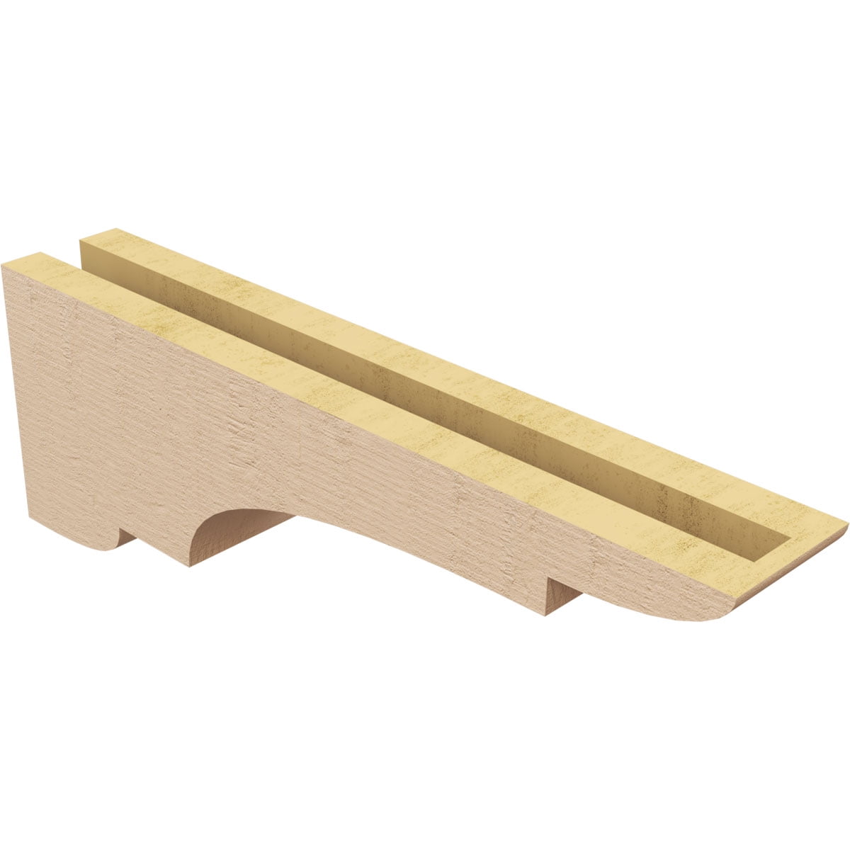 3"W x 18"D x 6"H Thin New Brighton Rough Cedar Woodgrain TimberThane Corbel, Primed Tan