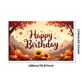 thumbnail image 2 of Yatrandify Autumn Leaves Happy Birthday Pumpkins Sunflowers Harvest Banner for Celebration Outdoor Decoration Thanksgiving, 2 of 7