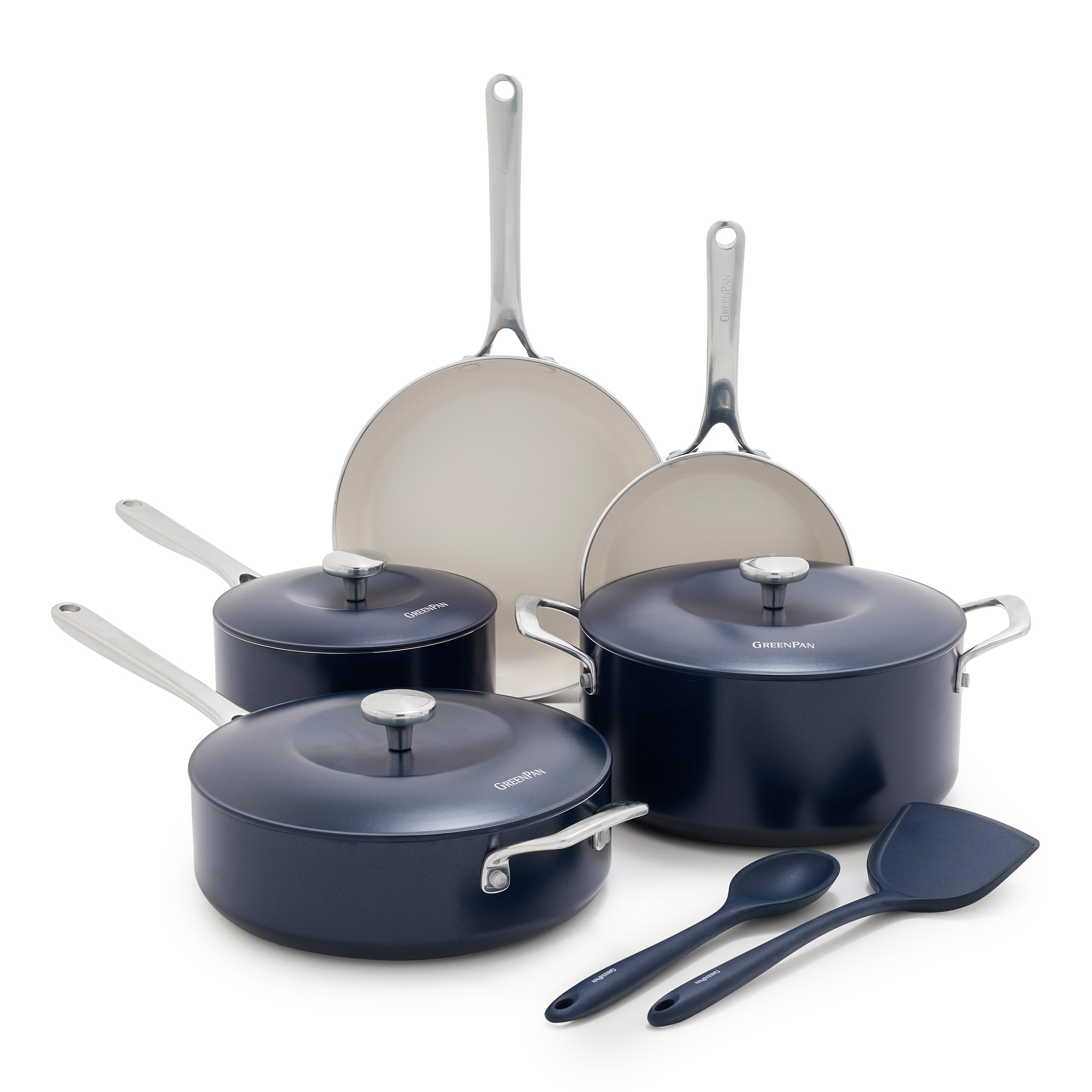 GreenPan Balance 10-Piece Ceramic Nonstick Cookware β Toxin-Free, Dishwasher & Oven Safe, Oxford Blue