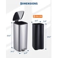 thumbnail image 6 of 8 Gallon/30L Stainless Steel Step Trash Can, Soft Close Lid, Fingerprint Resistant, Removable Inner Bucket, Kitchen Garbage Bin, Silver, 6 of 8