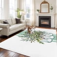 thumbnail image 2 of 8'x10' Area Rugs, Sage Green Eucalyptus Leaves Indoor Outdoor Area Rug for Living Room Bedroom, Pastoral Summer Botanical Elegant Washable Bathroom Rugs Kitchen Floor Carpet Mats Home Decor Aesthetic, 2 of 8