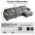thumbnail image 2 of Avobird Cloud Couch Modular Sectional Sofa, 113" L Shaped Convertible Couch Chenille Thick Cushion with Ottoman and Pillows for Living Room, Dark Gray, 2 of 8