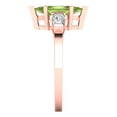 thumbnail image 3 of Three-Stone Engagement Ring for Women - 2ct Natural Peridot in 14K Rose Gold Promise Ring, 3 of 6
