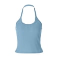 thumbnail image 4 of RMGVDSD Halter Tank Tops For Women Summer Camisole V Neck Slim Fit Ribbed Tank Top Sleeveless Casual Basic Shirts Solid Color Tops Leisure Shirts, 4 of 5