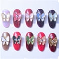 thumbnail image 3 of 20Pcs Butterfly Nail Art Stud Rhinestones Crystal, Kalolary 3D Butterfly Nail Charms Rivet Set for Butterfly Nail Art Design DIY Decoration, 3 of 7