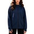 thumbnail image 2 of BaoFuBaoMei Womens Sweatshirt Thumb Holes Plus Size Full Zip up Long Sleeve Hooded Neck Hoodies Solid Fall Winter Tops with Zip Pockets, 2 of 6