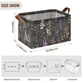 thumbnail image 7 of Yayeee Foldable Storage Basket for Shelves Set of 2 Waterproof Cloth Bins with Handles, Purple Floral Pattern, 7 of 7