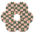 thumbnail image 7 of Yayeee 6 PCS Drink Coasters with Holder Set Woven Absorbent Round Tabletop Hot Pad, Pink Abstract, 7 of 7