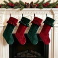 thumbnail image 4 of Christmas Velvet Stocking, Xmas Hanging Stocking, Christmas Tree Ornament for Fireplace, Fabric Plush Hanging Decor, Holiday Season Party Decorations, 4 of 4