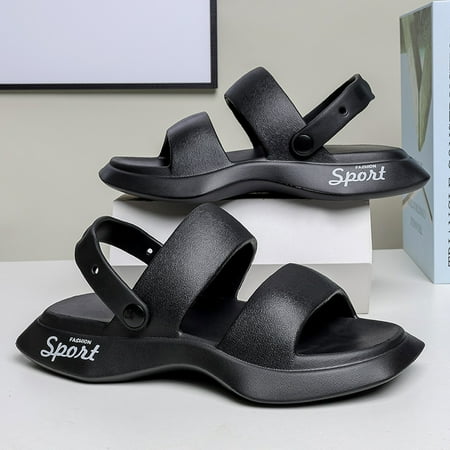 

Women‘s Platform Arch Support Sandals Solid Color Open Toe Ankle Strap Slides Shoes Outdoor Beach Non-slip Slippers