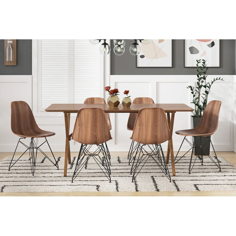 Inmod Molded Plastic Side Chair Printed (Set of 2)