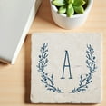 thumbnail image 3 of Personalization Mall Farmhouse Floral Personalized Letter Tumbled Stone Coaster Set, 3 of 4