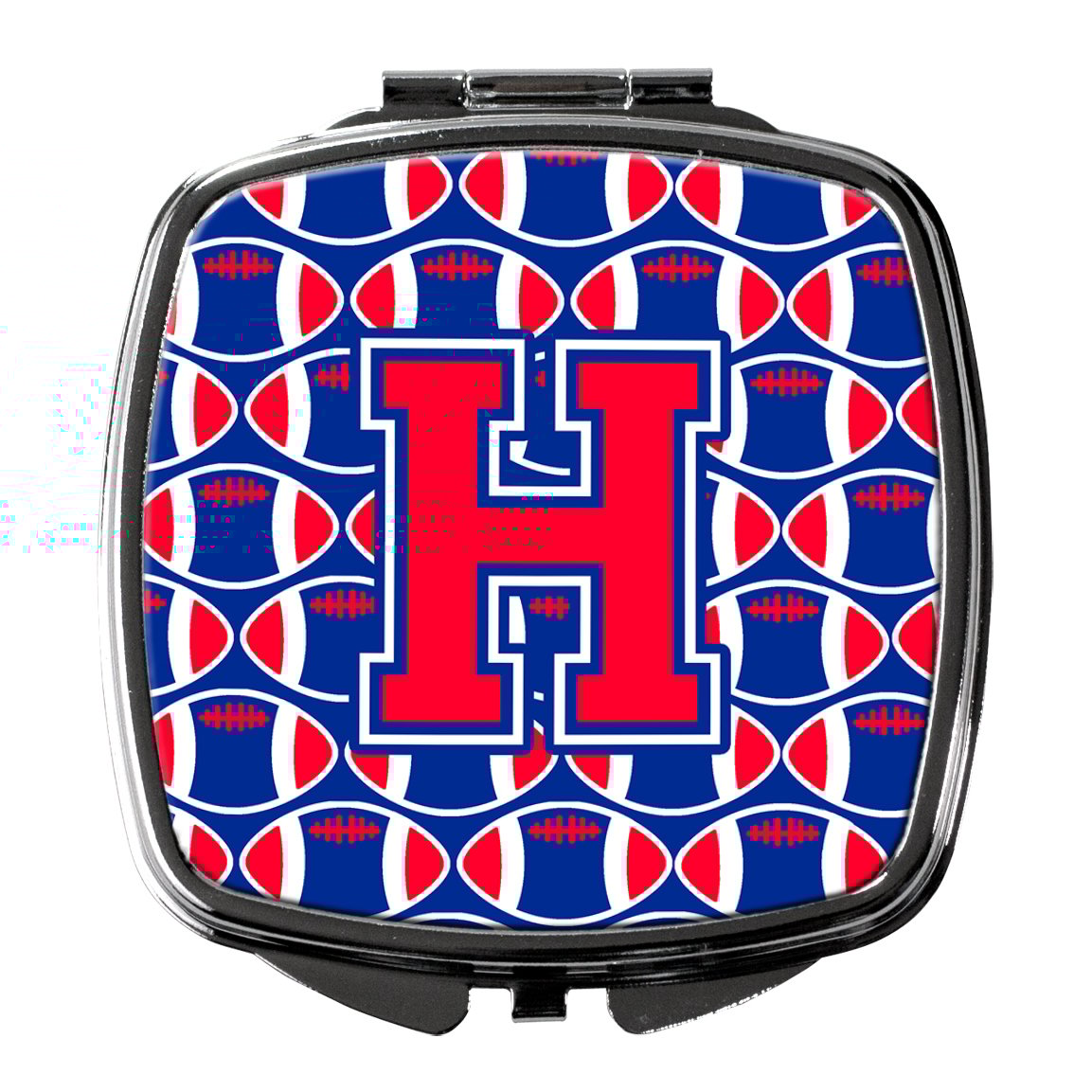 Letter H Football Harvard Crimson and Yale Blue Compact Mirror CJ1076-HSCM