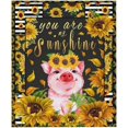 thumbnail image 3 of Sunflower and Pig Blanket Floral Print Throw Blanket Ultra-Soft Flannel Blanket for Teens Adults 50"x40", 3 of 5