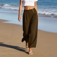 thumbnail image 2 of Women's Wide Leg Pants with Pockets High Waist Adjustable Knot Loose Casual Trousers Business Work Casual Pants, 2 of 9