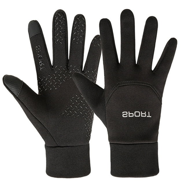 Guantes de exterior con pantalla táctil y dedos completos, cálidos, resistentes al viento y de invierno, para hombre y mujer (negro, talla M)