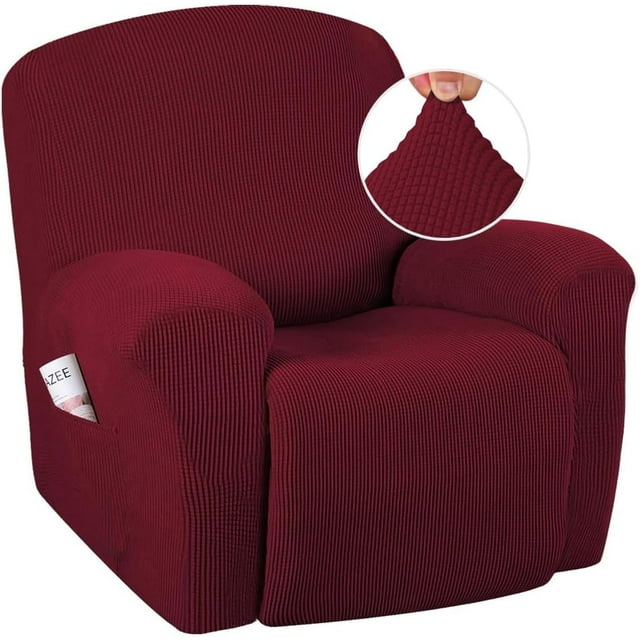 Super Stretch Recliner Couch Covers Chair Cover Form Fitted Non Slip Reclining Slipcovers for Standard Large Recliner, Soft Thick