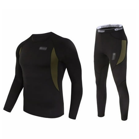 Men's Thermal Underwear Set Winter Fleece Lined Sport Long Johns Base Layer Quick Drying