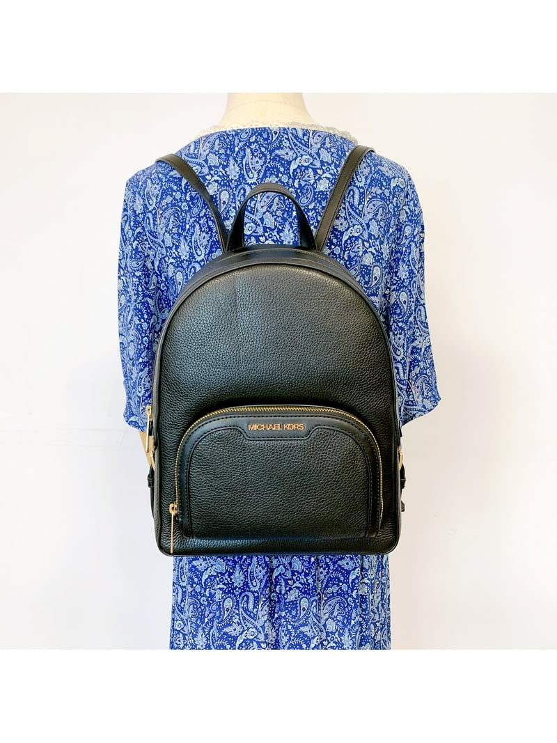 Michael Kors Jaycee Medium Backpack, Black Pebbled Leather