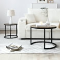 thumbnail image 2 of Sturdy MDF+Metal Construction / Living Room, Bedroom & Balcony Use / Space - Saving Nesting Table Set, 2 of 3