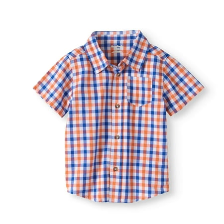 Toddler Boy Short Sleeve Plaid Woven Shirt