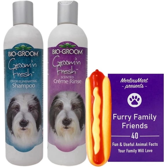 Bio-Groom Groom'N Fresh Odor Eliminating Dog Shampoo & Scented Creme Rinse Combo | 12 oz | MerlinsMart Zine   Squeak Toy