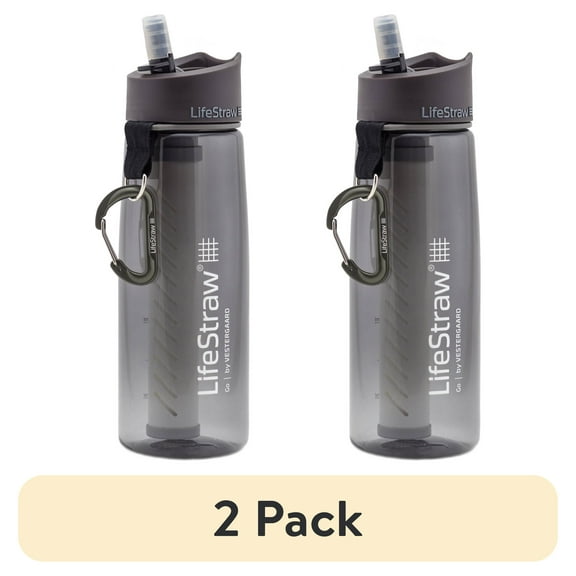 (2 pack) LifeStraw Go 22oz Water Filter Bottle