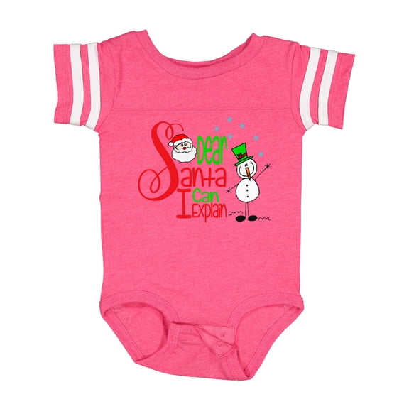 Inktastic Dear Santa I Can Explain Cute Snowman and Snowflakes Boys or Girls Baby Bodysuit