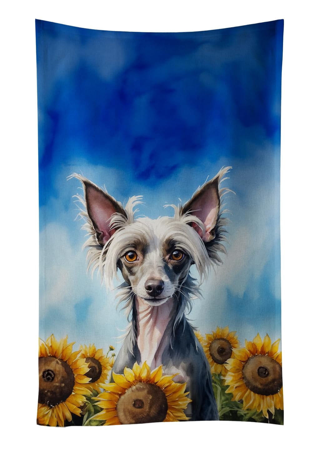 Coton de Tulear in Sunflowers Kitchen Towel 15 in x 25 in
