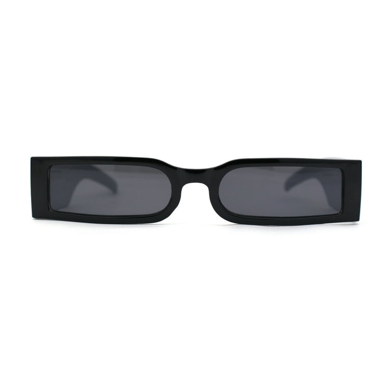 Slit Narrow Lens Rectangle Mod Plastic Sunglasses