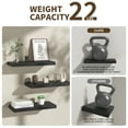 thumbnail image 5 of Ophanie 16 inch 3 Pack Wood Floating Shelves, Hanging Float Shelf for Bathroom, Bedroom, Living Room, Kitchen with 22lbs Capacity, Wall Mounted Decorative Shelves, 16 x 6.7x 1.1 Inch, Set of 3, Black, 5 of 8