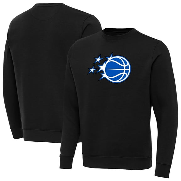 Men's Antigua Black Orlando Magic New Logo Tall Victory Pullover Sweatshirt