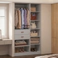 thumbnail image 2 of Homieasy 39.4'' W Closet System with Wooden Drawers and Hanging Rods, Grey, 2 of 7
