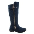 thumbnail image 2 of Forever Link Mango-23 Navy Suede Knee High Side Zip Two Buckles Riding Boots (Navy, 6), 2 of 2