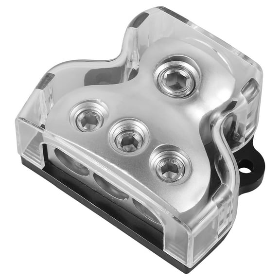 Ikoopy 3 Way Power Distribution Block Zinc Alloy Car Audio Power Wire Splitter 1x0 Gauge in/3X4 Gauge Out Safe Amplifier Power Distribution Ground Distributor Connecting Block